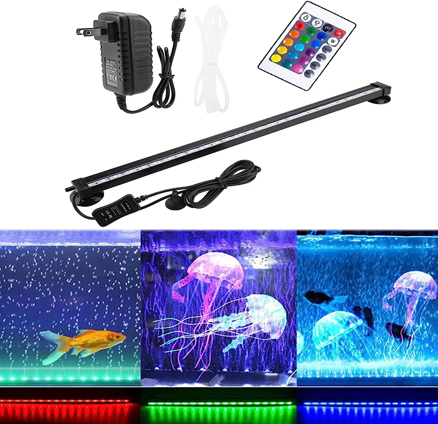 LED Air Bubble Light Aquarium Lamp Underwater Submersible Fish Tank Light Color Changing Making Oxygen Aquarium Tools