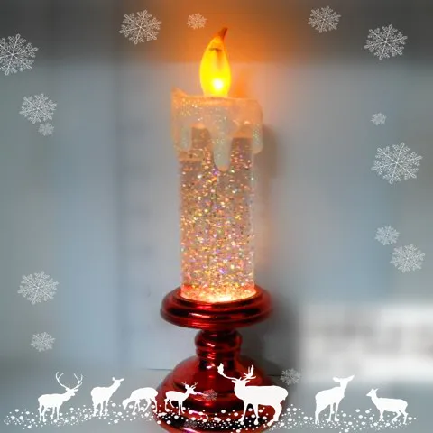 
40mm Battery Operated Electric Acrylic Christmas Acrylic Candlesticks 