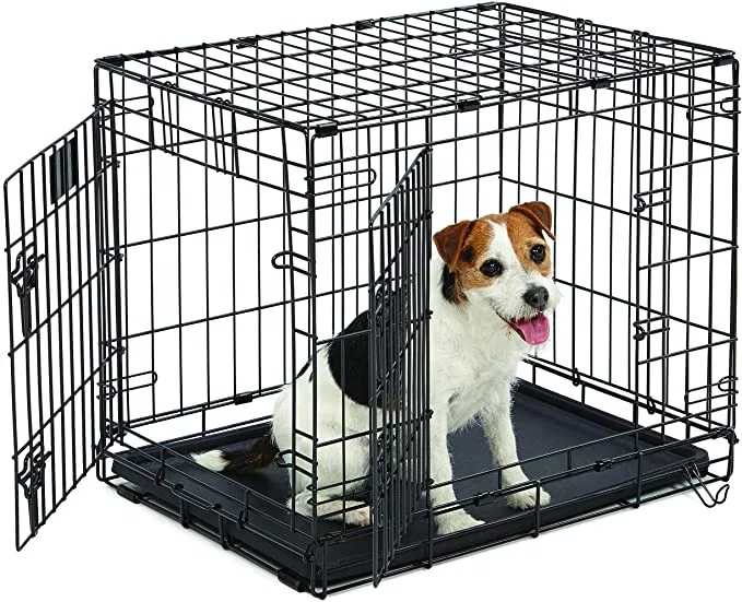 Wholesale Multiple Sizes Black Metal Dog Stainless Steel Durable Outdoor Large Folding pet cages carriers