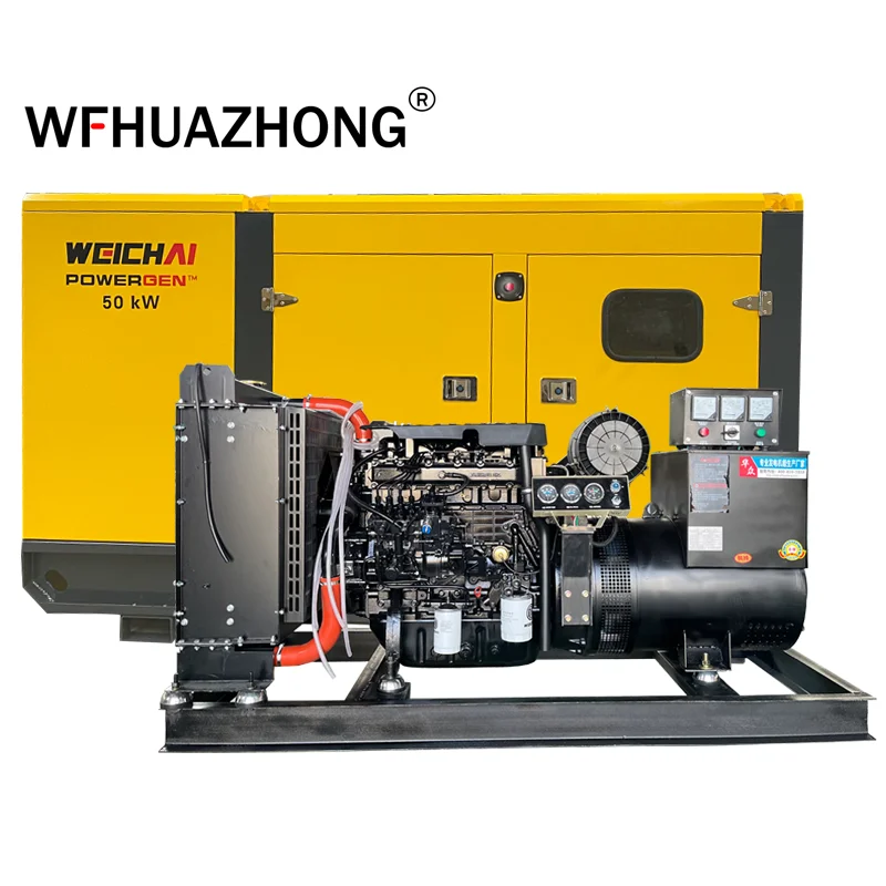 Weichai diesel generator  silence type 4 cylinders water cooled 50kw generator price