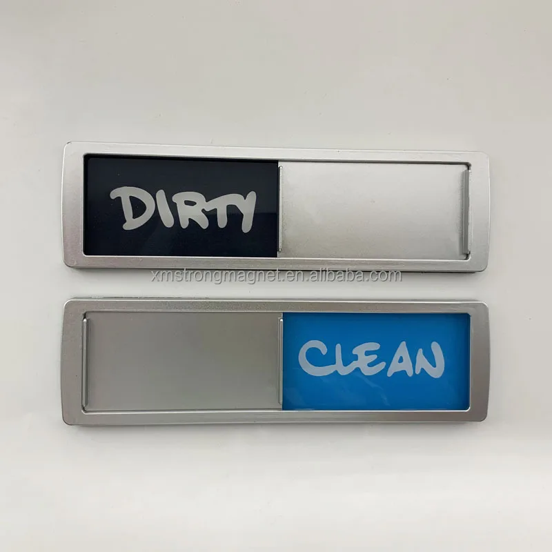 Custom Clean Dirty Dishwasher Magnet with Slide Indicator Non-Scratch Double Sided Stickers for Kitchen