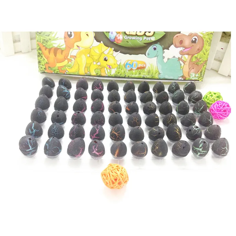 Wholesale 2*3cm Educational Water Growing Animals 60pcs Figure Action Novelty Dinosaur Toys Kids Hatching Egg Inflatable Toy