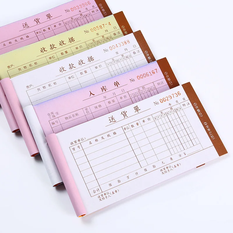 wholesale customizaqble bill receipt invoice book delivery receipt Customized 4-ply carbonless paper carbonless triplicate paper