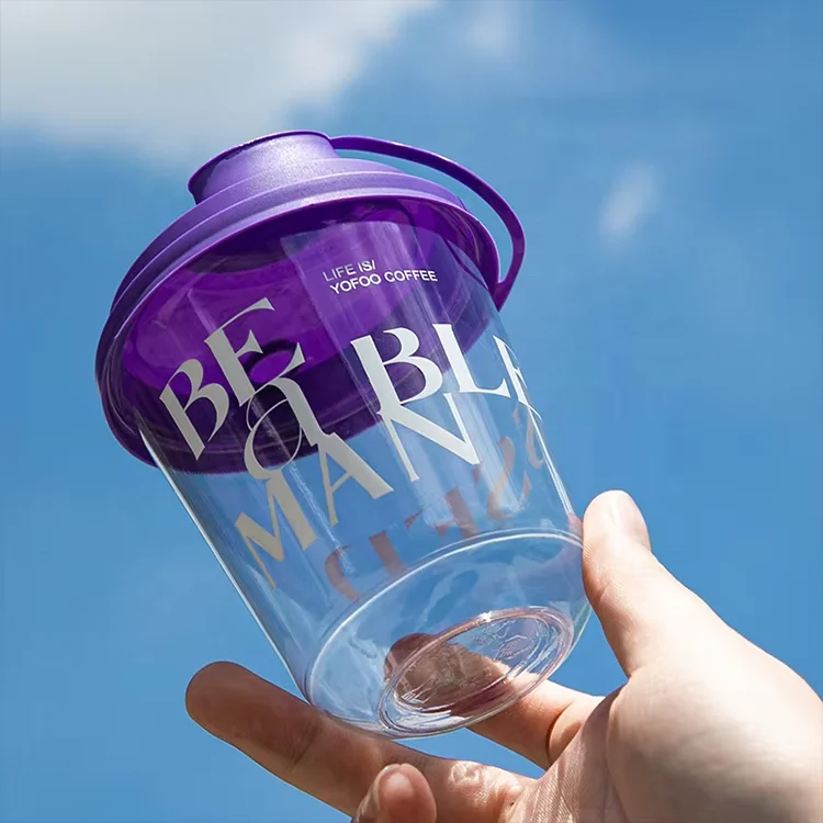 Clear Plastic CupsDisposable Crystal Drinking Cups,PET Plastic Party Cups With Lid for Wine,Juice,Iced Coffee and Cold Drinks