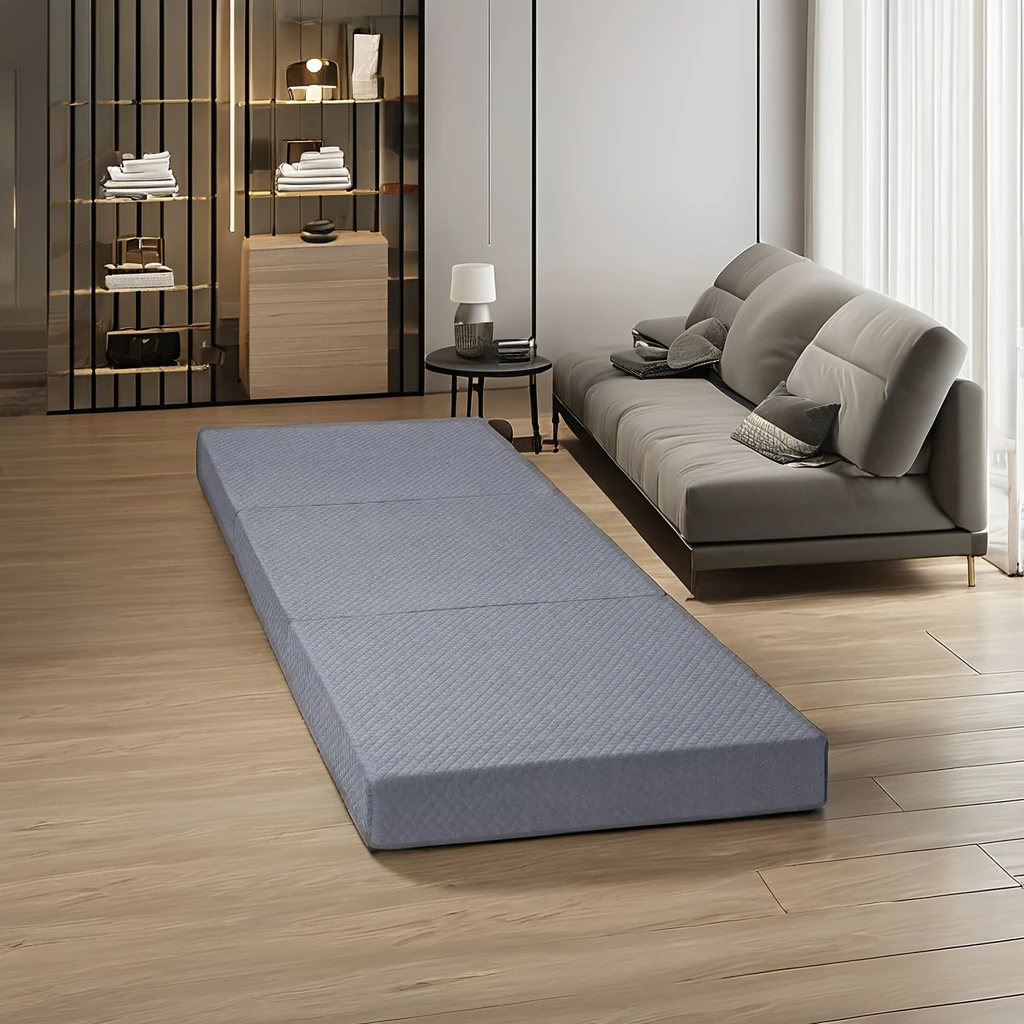 Hot Selling 3-Fold Foam Mattress Fabric Vacuum Compressed Sofa Bed for Outdoor Office Living Room Welcome OEM & ODM Foldable