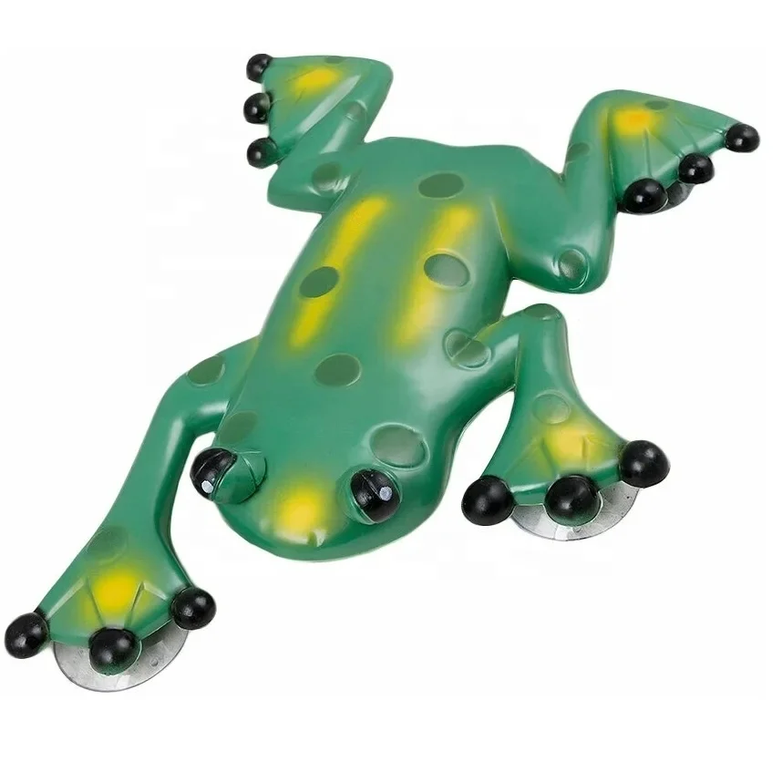 Climbing Stained Frog Shape Thermometer Decorative Window Thermometer with Suction Cups for Garden