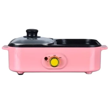 European household and travel 2in1 Non stick frying pan dual purpose barbecue grill with hot pot