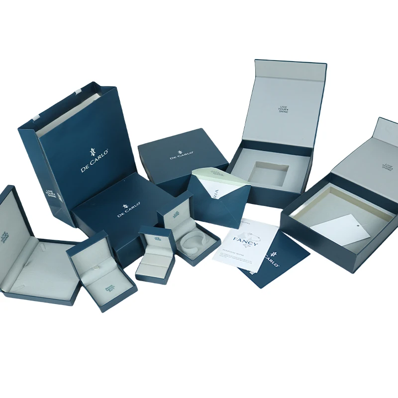 Jeweller Paper Package Luxury Cardboard Earring Bracelet Necklace Ring Drawer Box Jewelry Custom Packaging Box With Logo