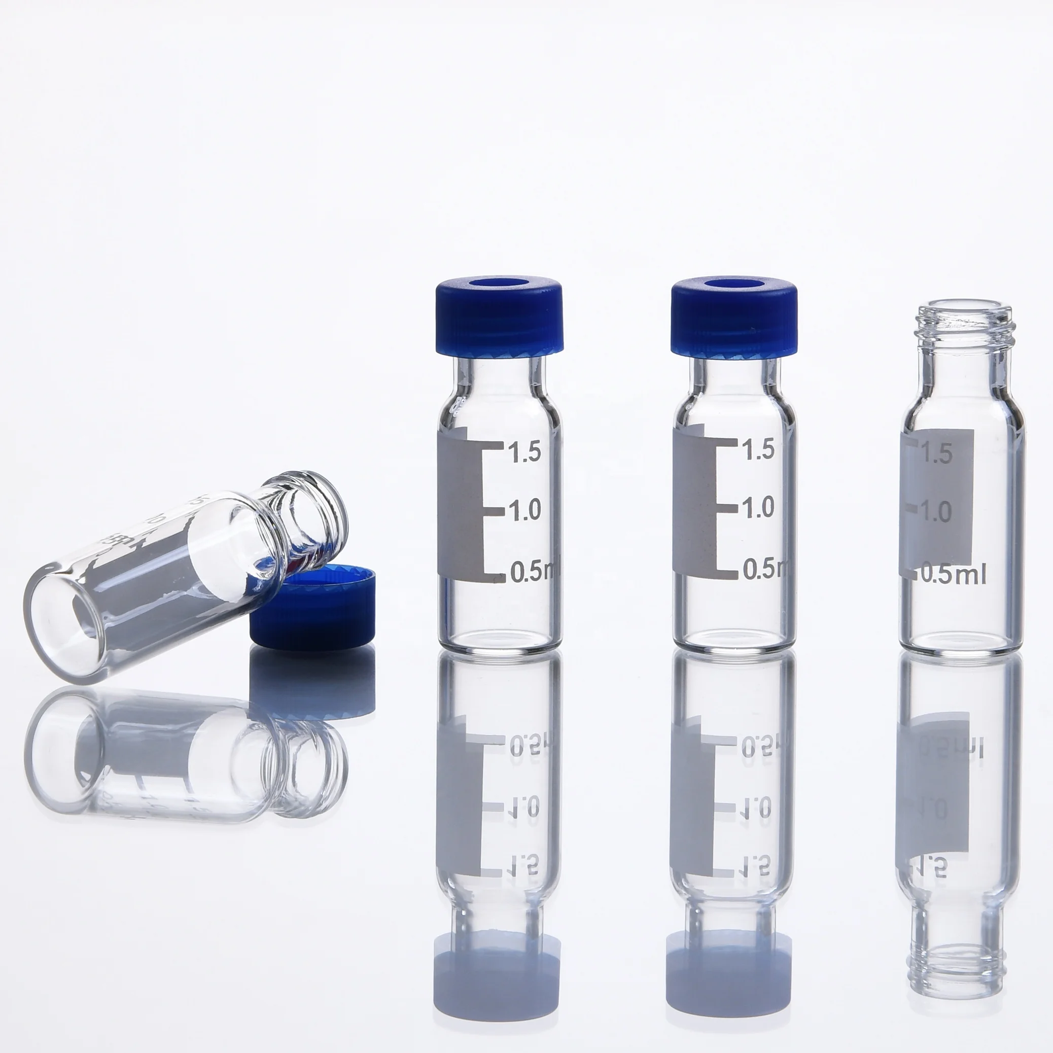 1.5 or 2ml Screw-thread neck clear or Amber with silica PTFE septa 9-425 glass sample storage HPLC vial