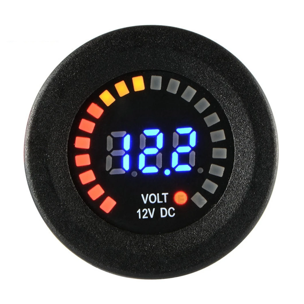 Universal Socket Digital Display Voltmeter Waterproof Voltage Meter Gauge LED for DC 12V-24V Car Motorcycle Marine Auto Truck