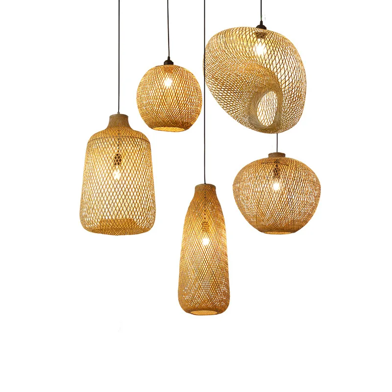 Hand woven bamboo pendant lamp New Chinese style wicker bamboo pendant lamp hot sale bamboo pendant light