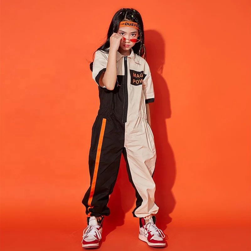 wholesale Fashion Sweatpants Girls Street Dancing Costumes Short Sleeve Girls Rompers Hip Hop Clothing Set