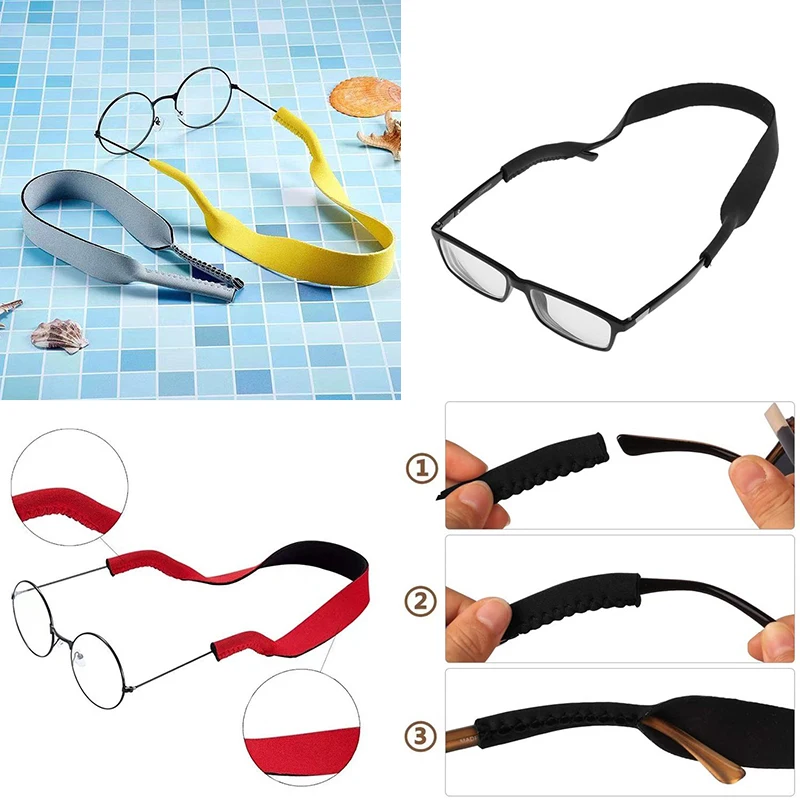 Custom Imprint Logo Glasses Strap Head Safety Strap Cord Eyewear Strap Neoprene Sunglasses Strap