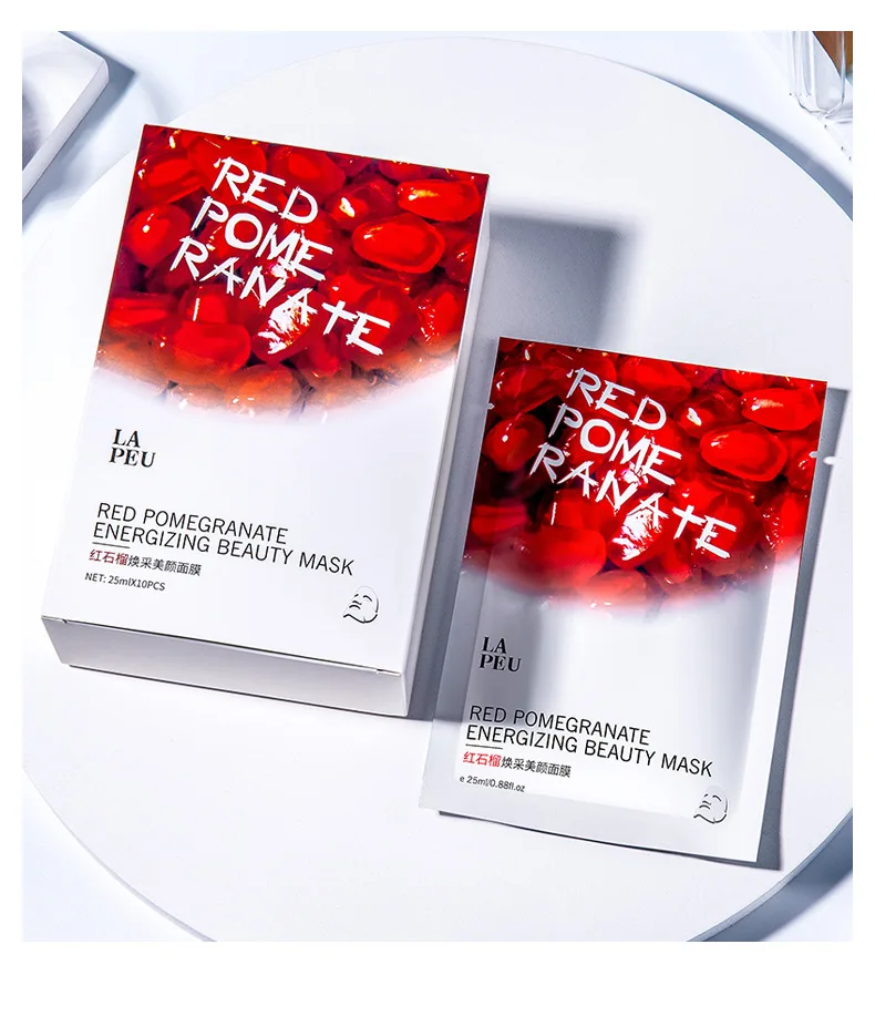 red pomegranate fruit extract whitening moisturizer nourishing facial mask for sheet