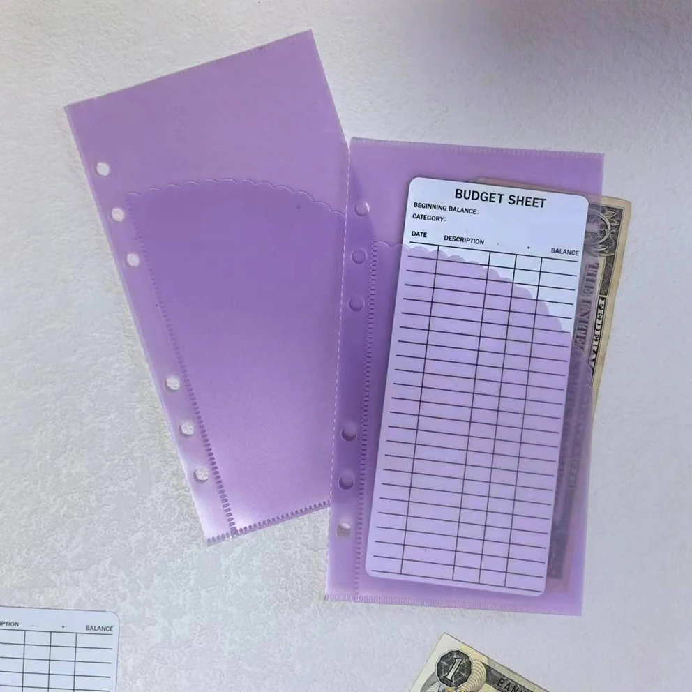 Wholesale 16 Colors Right Opening Zipless 2-Layer Custom A6 Frosted Double Pocket Scalloped Edge No Tab Cash Envelope