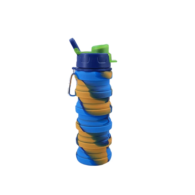 Free High Quality Expandable Folding Collapsible Travel Sports Drinking Silicone Foldable Water Bottle