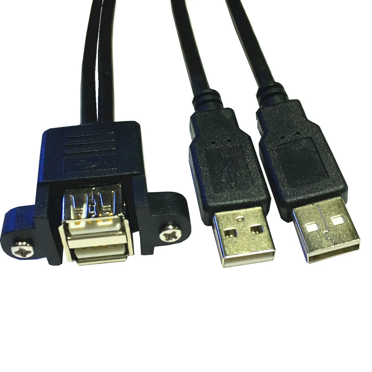 Двухслойный кабель USB2.0 с ушками удлинитель отверстиями для винтов фиксации двойных USB-удлинителей 0 5 м