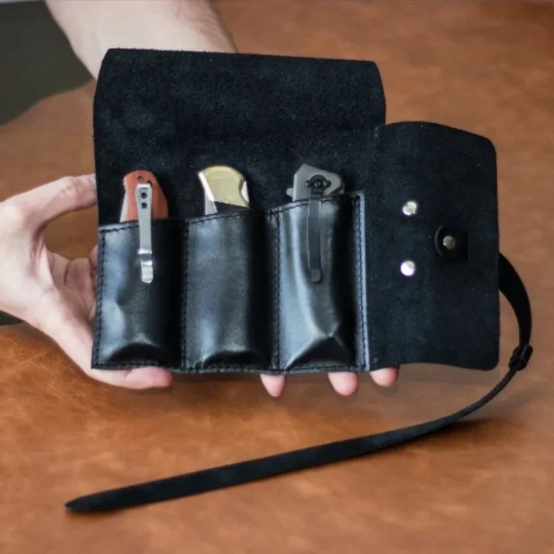 Factory Leather Pocket Knife Roll Custom Knife Holder Sheath Vintage Tool Bag