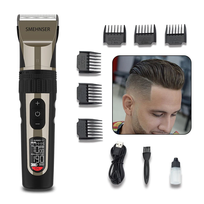Popular style lcd professional Hair Trimmer Electric Clippers Men Cordless Professional Hair Clipper Machine Wireless