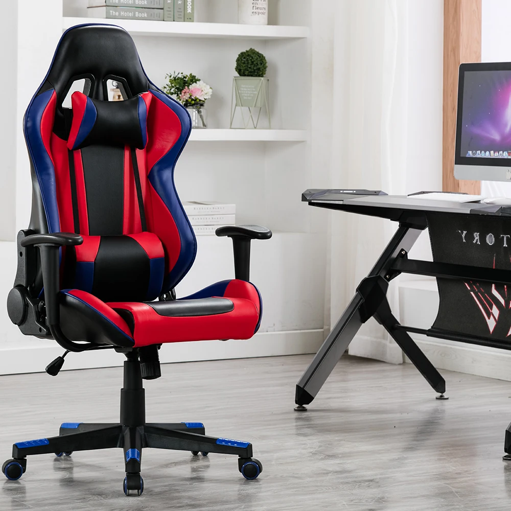 ergonomic silla gamer black red modern custom racing gamer chair leather gaming pc chair