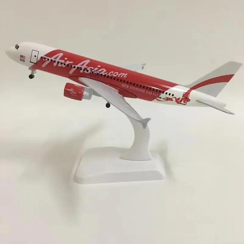 Модель самолета 1/200 масштаба 18 см Air Asia Airbus A320 из литого сплава с шасси