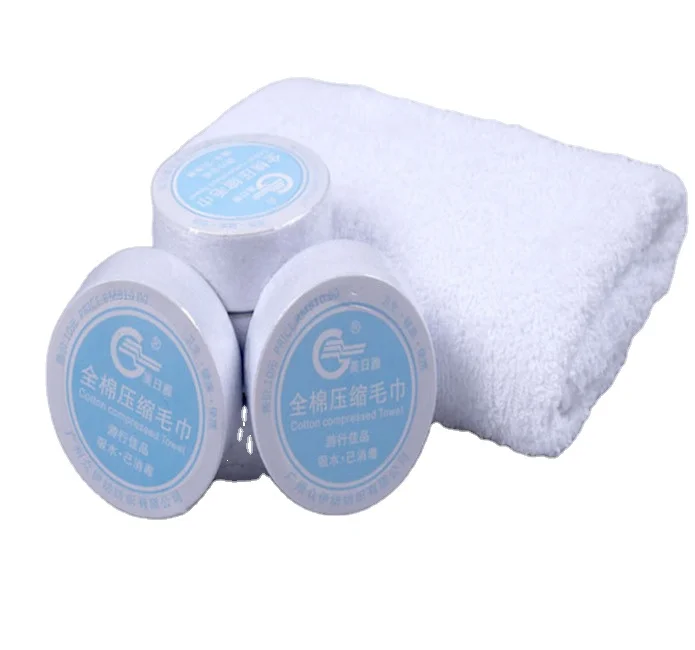 
High quality pure cotton magic compressed towel hotel guest gifts Travel towel single use disposable towel for travel 