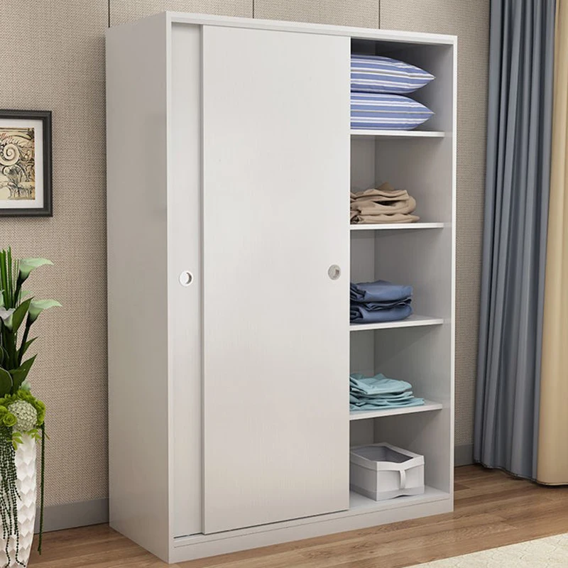Bedroom furniture modern sliding door closet wooden white wardrobe clothes wardrobe