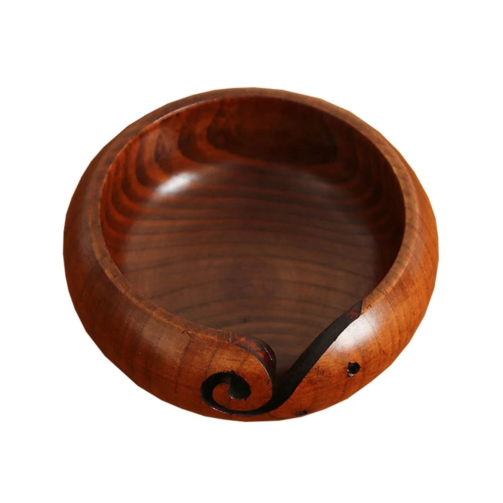 
handmade darn storage bowls wooden knitting yarn bowl wholesale 