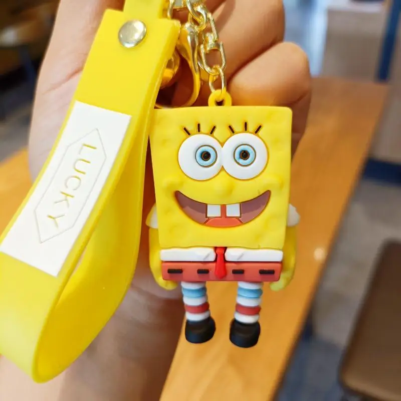 Cartoon PVC Keychain Pendant Key Ring Children Cute Gift For SpongeBob SquarePants