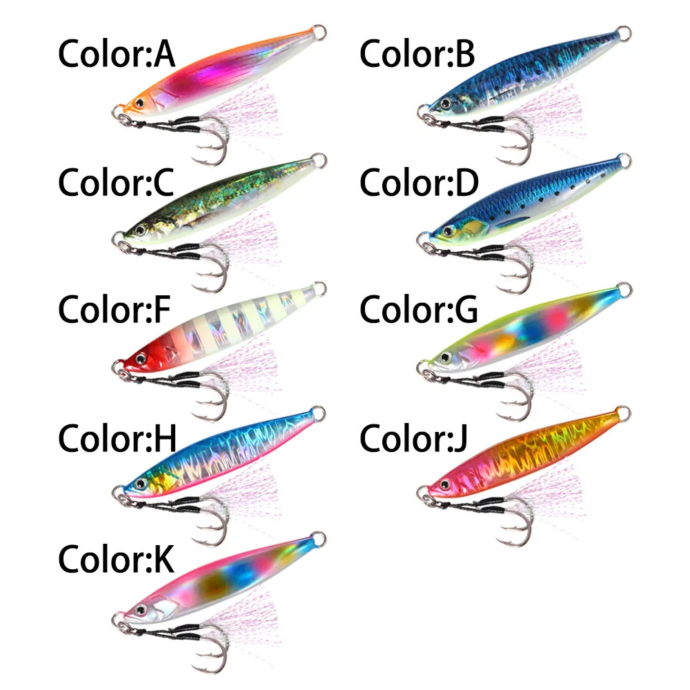 Isca Artificial Metal Vertical Jigging Lure 20g 30g 40g 60g 80g Spinner Bait Slow Pitch Jig Lure Peche Fishing Lure Saltwater