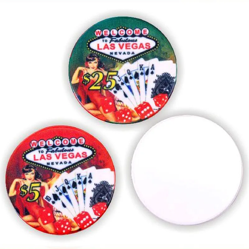 Factory wholesale blank ceramic chips custom printing design logo 10g ceramic poker chips