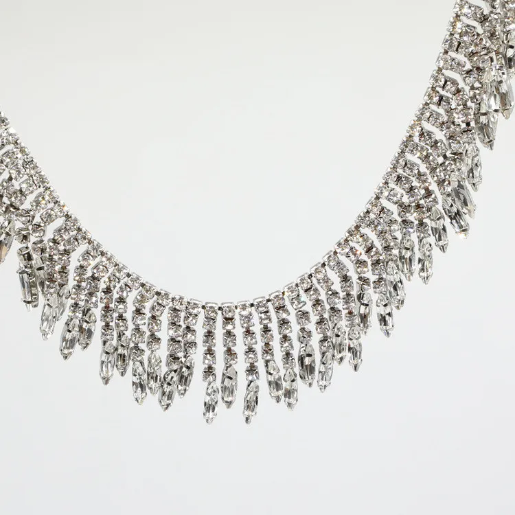 crystal rhinestones trim gold metal chandelier crystal chain