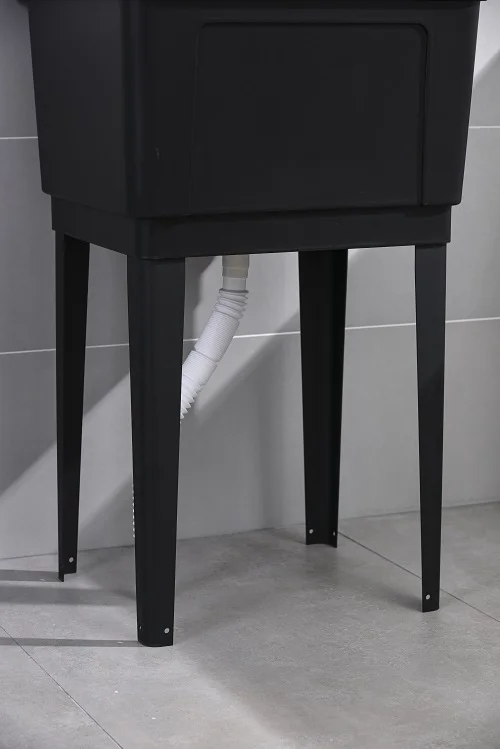 Large Rectangular Ceramic Vanity with Drop-In Plastic Sink Thin Edge Bathroom Cabinet and Drainer for Wash Basin