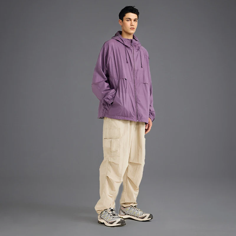 INFLATION Teflon-UPF 100 Sun protect Jacket Men Outdoor Zipper Pocket hoodie Drawstring Jacket