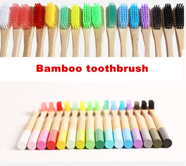 Free Sample Custom Wholesale Natural Biodegradable Travel Soft Bambu Tooth Brush Adult and kid Bamboo Charcoal Toothbrush