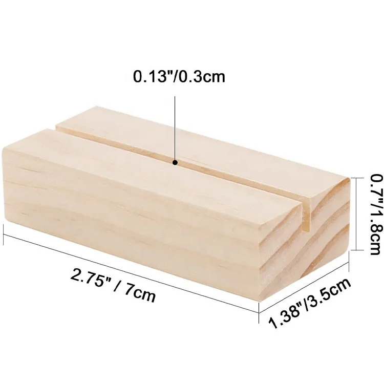 office desktop wholesale natural Wood Place Card Holders for Wedding Dinner Home Party