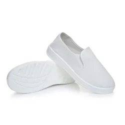 Anti-slip PVC Work Breathable safety comfort esd shoe sole cleaning slip on canvas shoe