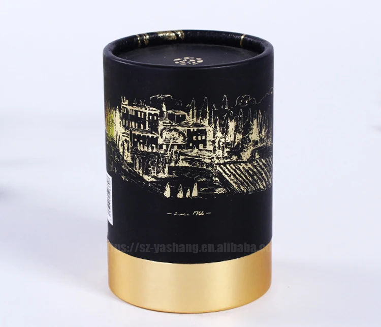 Black cardboard shipping box for dress tube cylinder gift mailer custom nail polish packaging