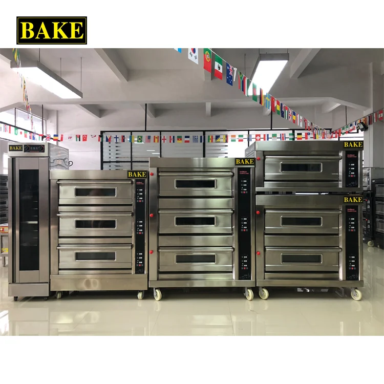 3 deck 9 trays deck oven bread cake pastry pizza gas baking oven
