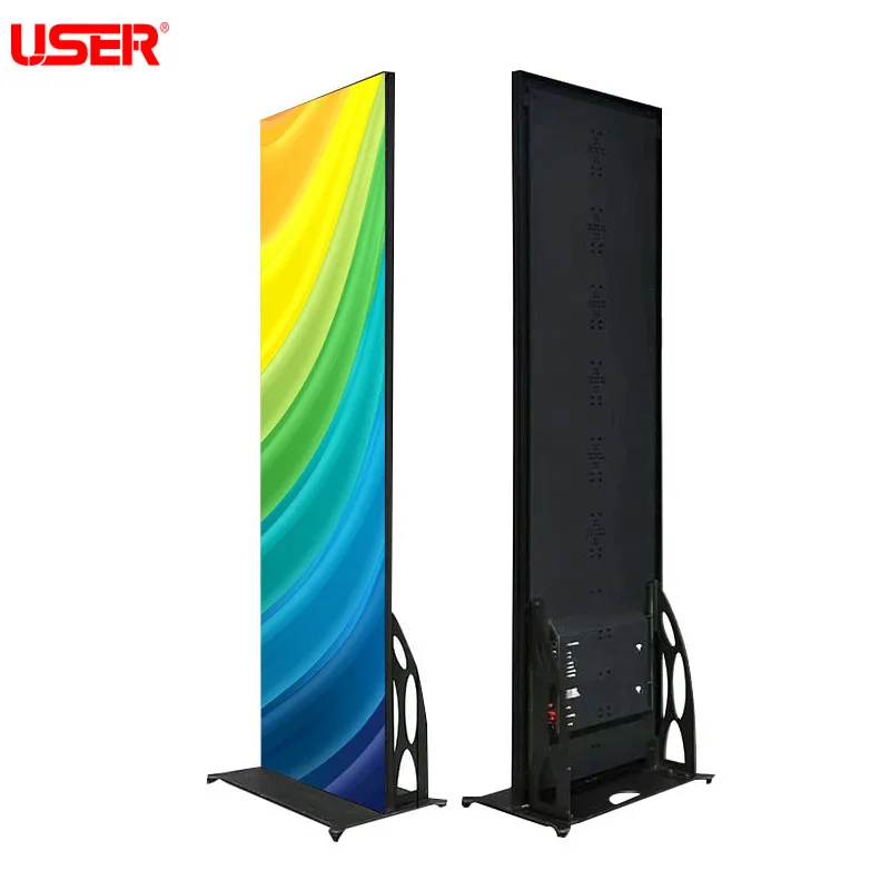 standee with Digital Advertising Led Poster P1.8 P2 P2.5 Video Wall text scrolling totem led display rental rolling led screens
