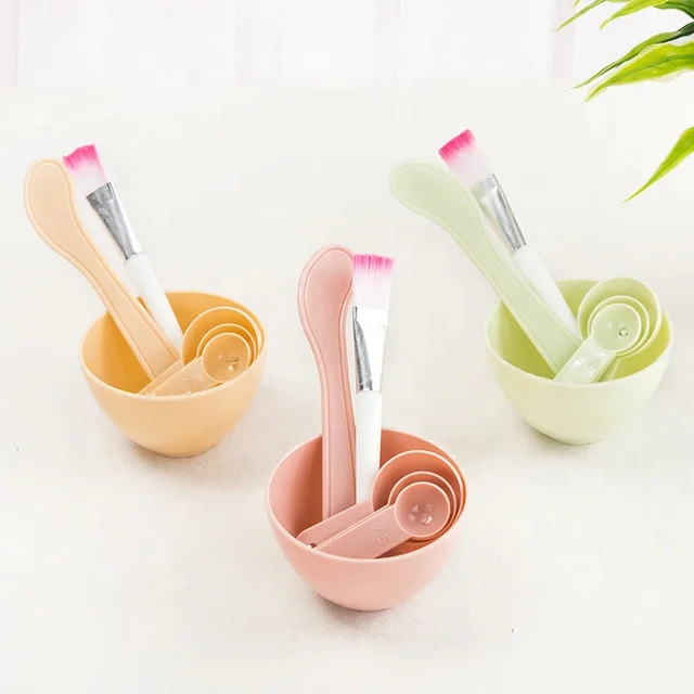 Инструменты для ухода за лицом DIY пластиковая косметика 4 шт. набор мисок смешивания лица с ложкой и
