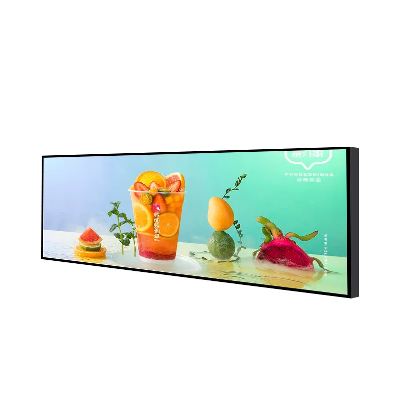 Android 12.1inch Indoor LCD Transparent Display Digital Shelf Edge Ultra Thin Advertising Touch Screen LCD Stretch Bar Display