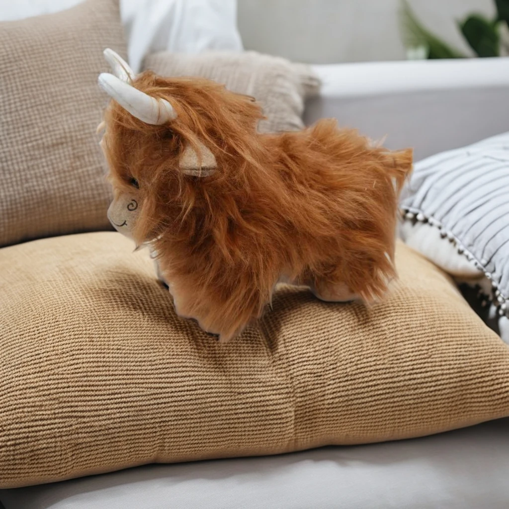 Custom soft buffalo plush toy bison doll Long hair buffalo plush toy cow plush doll Christmas gift