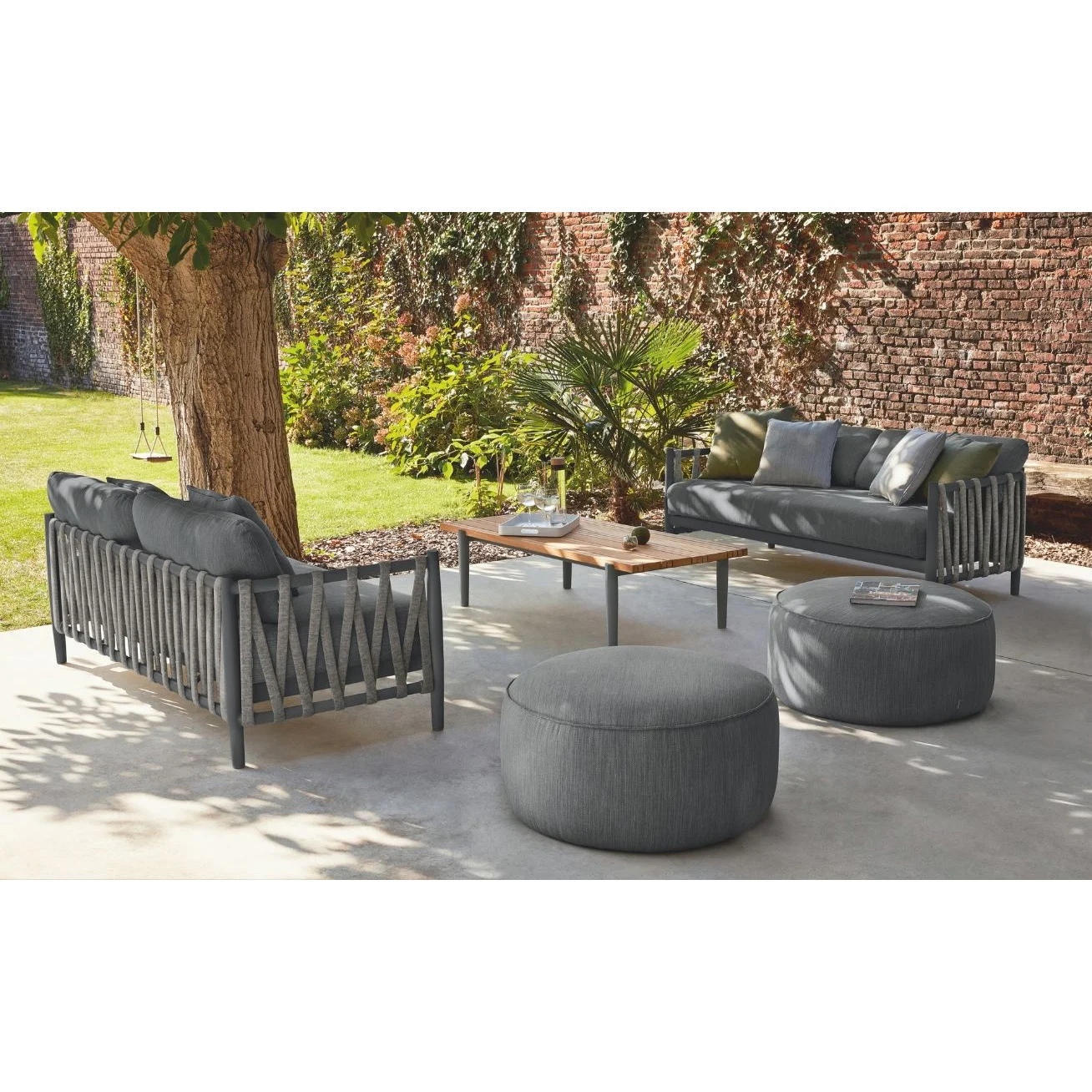 Popular Patio Furniture Aluminum Rattan Sofa Waterproof Garden Furniture Sets Rope Outdoor furniture