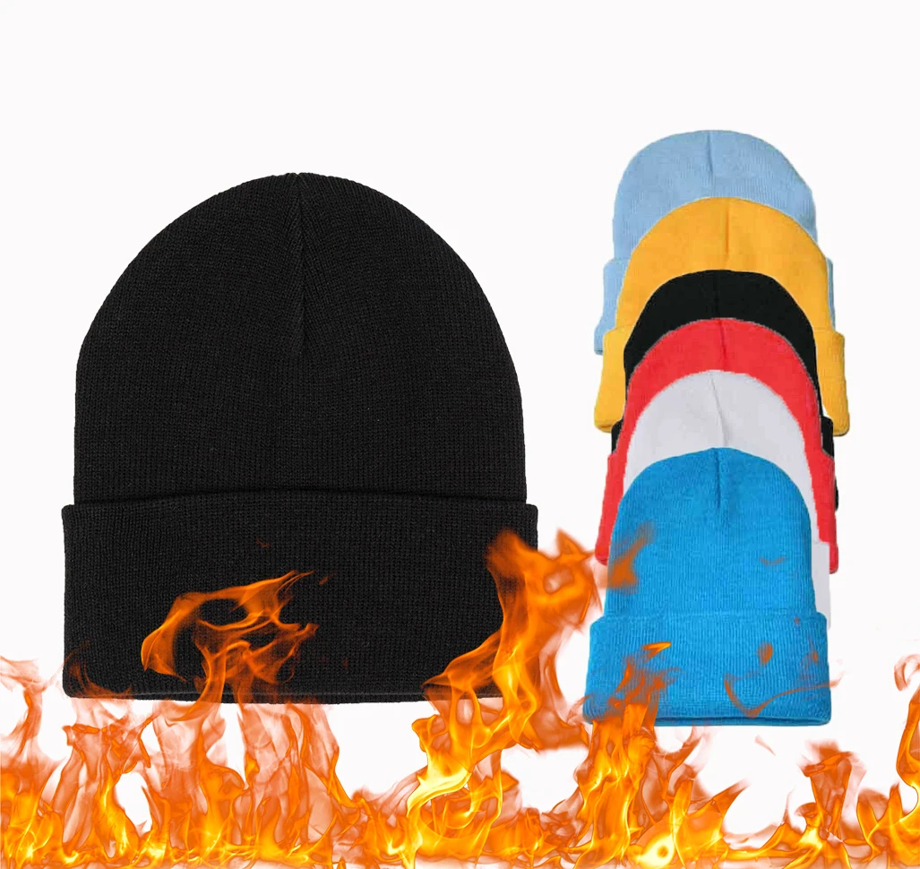 FR Inherent Flame Retardant Knit Cuff Beanie Hat Winter Fire Proof Toque Watch Cap Head Protection for Gas Station