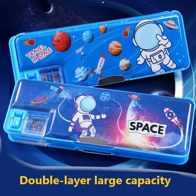Multifunction Pencil Cases With Sharpener Box For Boys Plastic Stationery Organizer Box School Gift For Kids