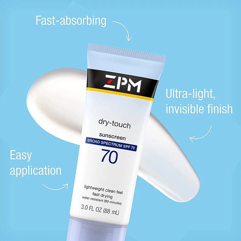 Private Label Sun Cream Ultra Sheer Dry-Touch Water Resistant and Non-Greasy Sunscreen Lotion SPF 70