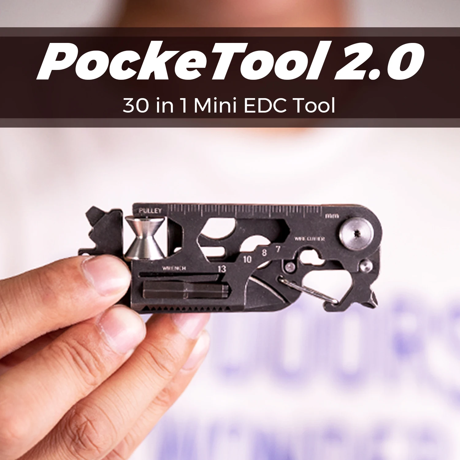 PockeTool 2 0 ежедневное использование новый дизайн Выживание 30 в 1 EDC инструмент из нержавеющей стали карабин крючок отвертка брелок