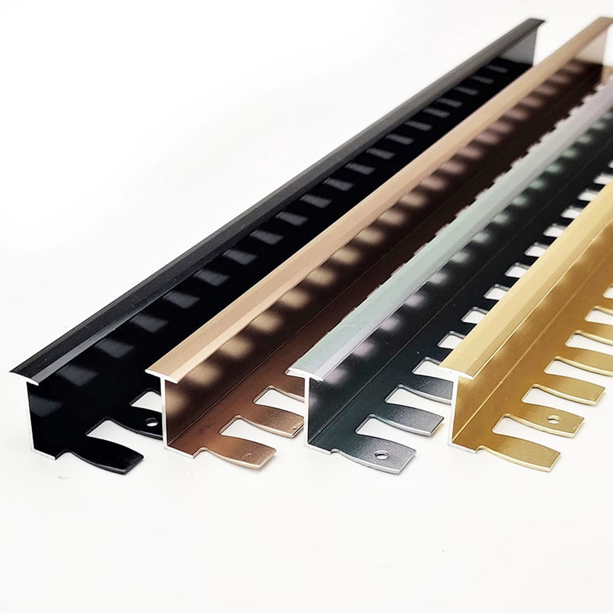 Manufacturer Flooring T Type Edge Tile Trim Bendable Edge Trim With Hole Edge Banding Metal Tile Trim Corners