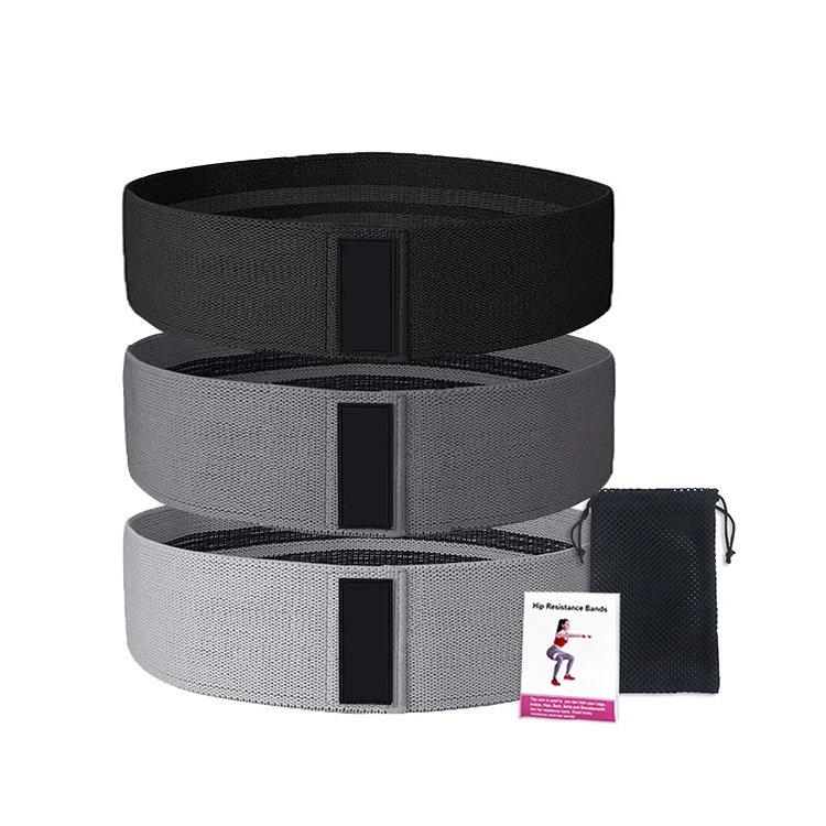 Amazon Wide Fabric Elastic Exercise Bands Set Workout Booty Hip Bands Resistance Loops Bands with Logo